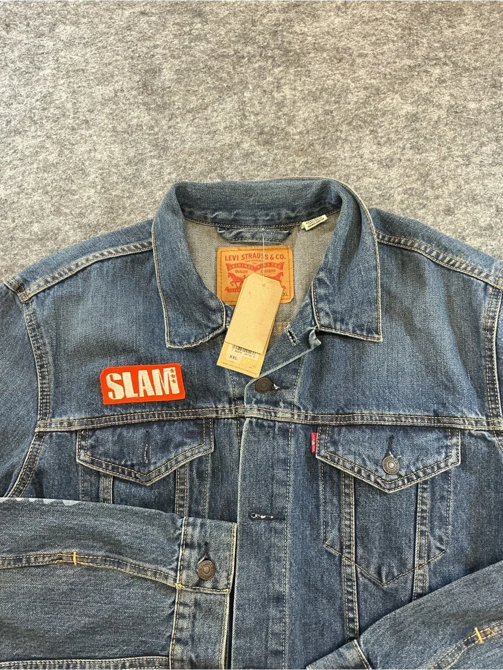 Levi Strauss Jacket Men’s 2XL Blue SLAM 2019 Draft Booth Jacket Basketball - Picture 2 of 4